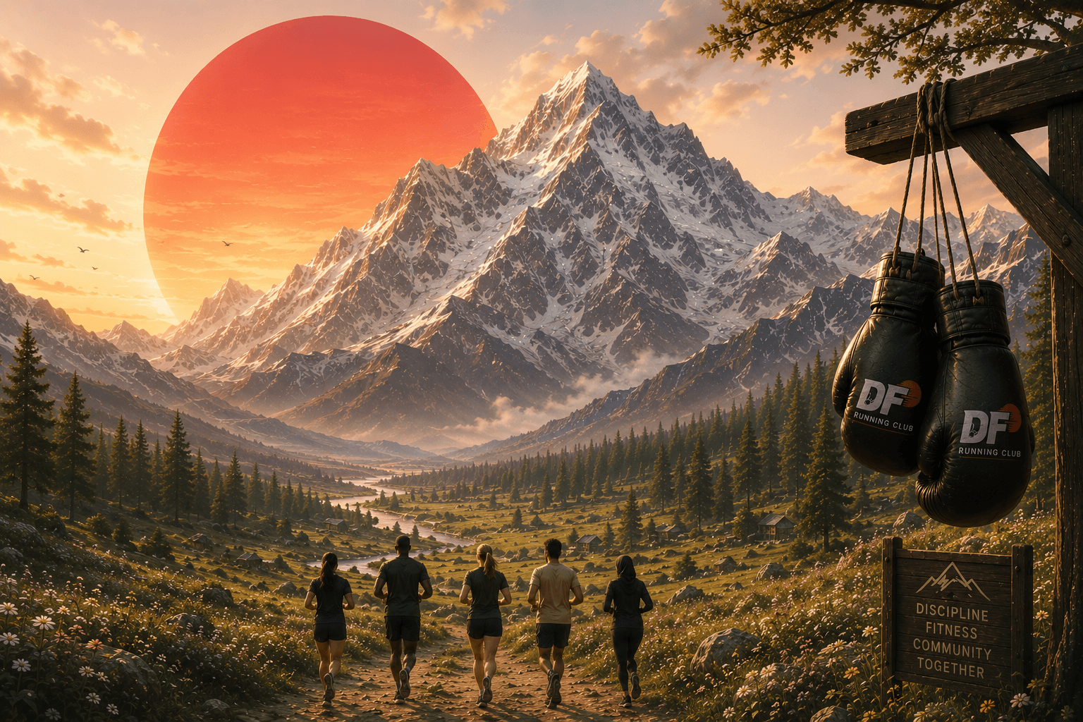 Dallow Farley Running Club runners moving through a mountain landscape