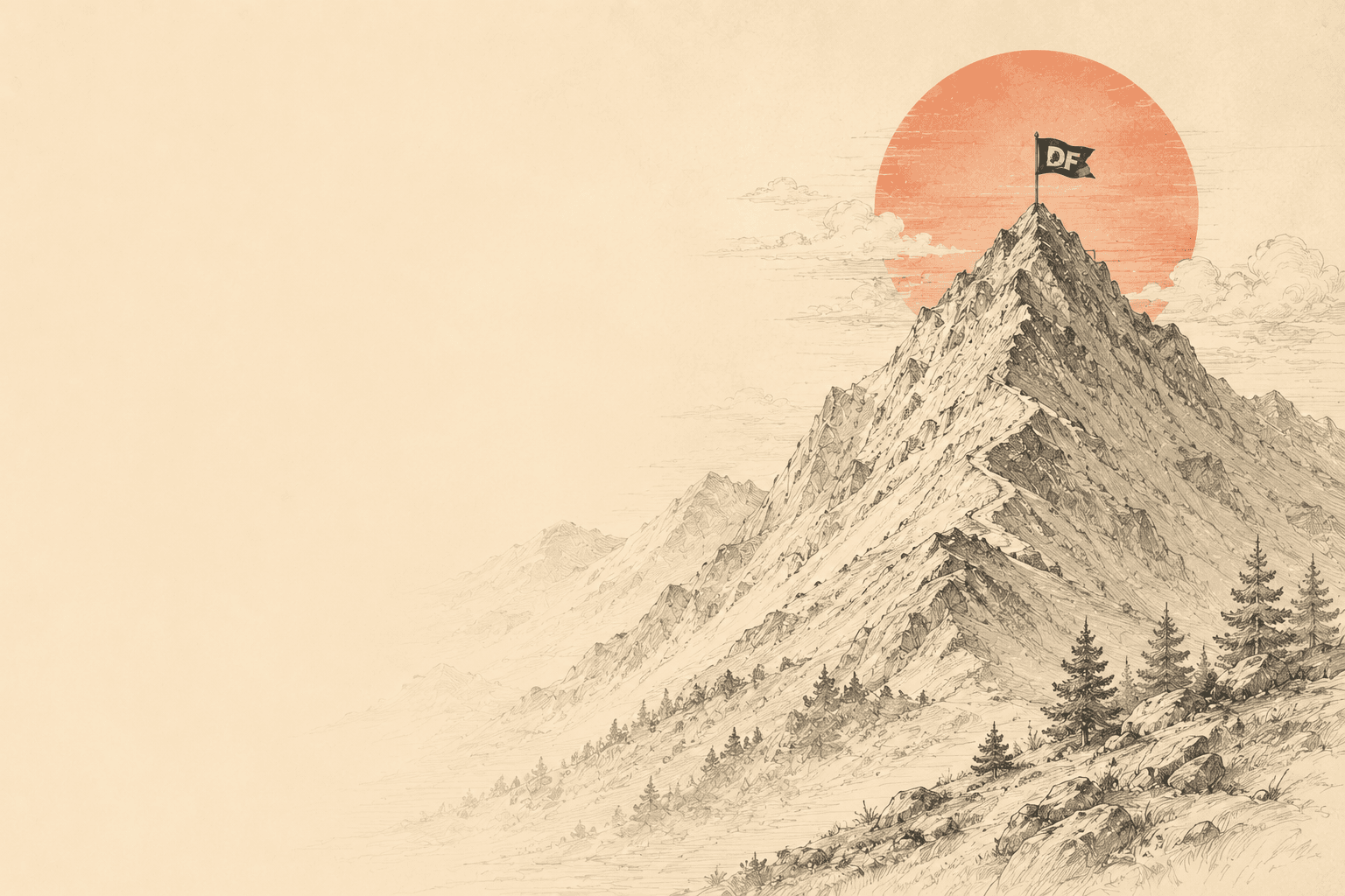 Mountain landscape behind the club leaderboard
